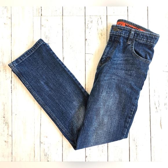 Wrangler Other - Wrangler Flex Dark Wash Denim Jeans Stretch Kids Boys Girls Size 14R